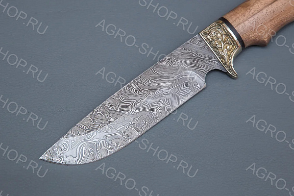 Нож Лорд (лезвие: дамасская сталь; рукоять: литье, кап орех)