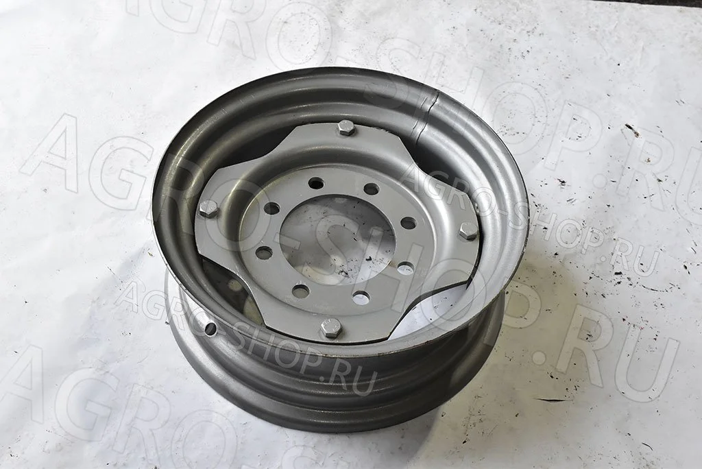 Диск колеса DW 6.0Fх16 (887.3101012) разборный на болтах, под ступицу 8 отв. d-145/D-190/ET-0, серебо 2ПТС-4, КТУ-10 Китай