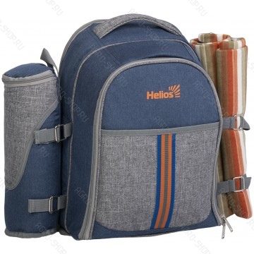 Набор для пикника на 4 персоны синий/серый HS-904 (4) Helios