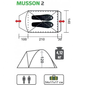 Палатка MUSSON-2 (HS-2366-2 GO) Helios