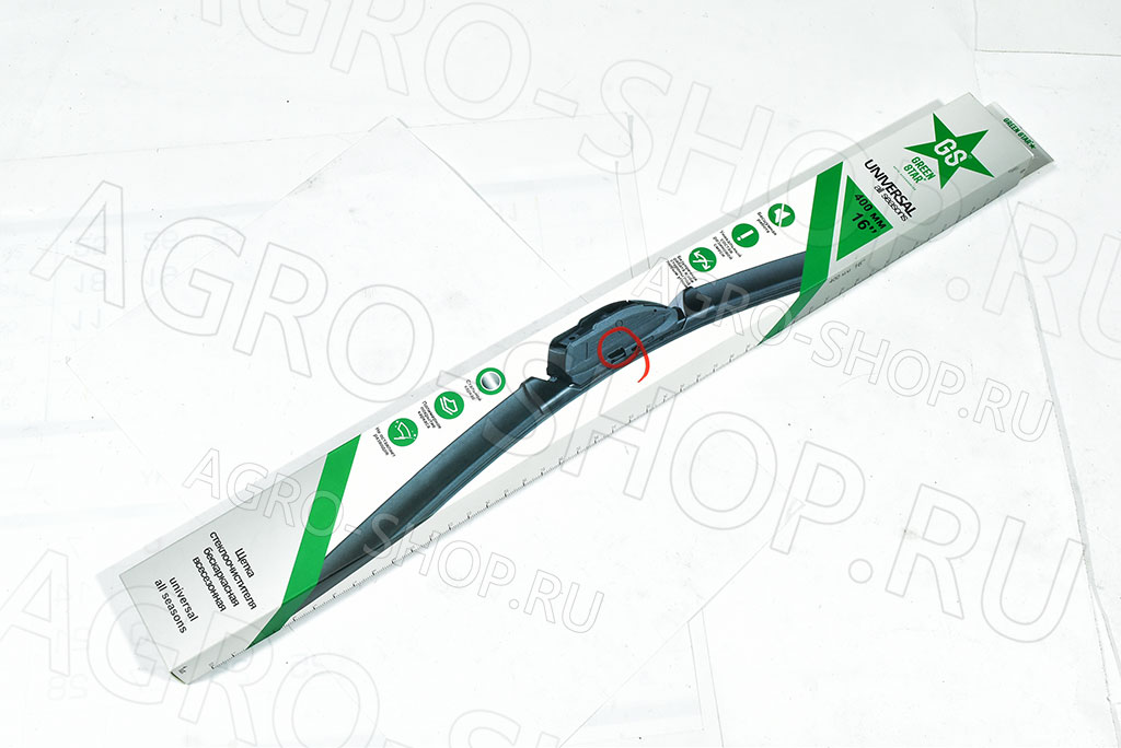 Щетка стеклоочистителя  безкаркасная 400мм  Green Star