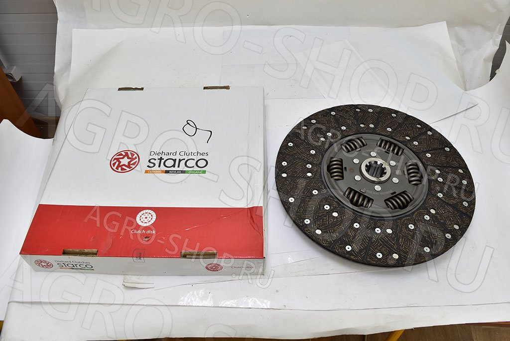 Диск сцепления ведомый ПАЗ-3204, ГАЗ-33104, ГАЗон NEXT дв.Cummins STARCO (НАКЛ. KEVLAR) ВР. НЕ БУДЕТ