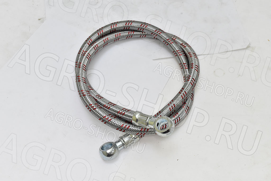 Трубка 240-1104160-01 топливная с наконечниками (металл. оплётка) L=1050мм  (Master Part)