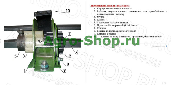 Аппарат высевающий универсальный (мелкосемянные культуры) без дна, комплект 2шт. СЗ-3,6 
