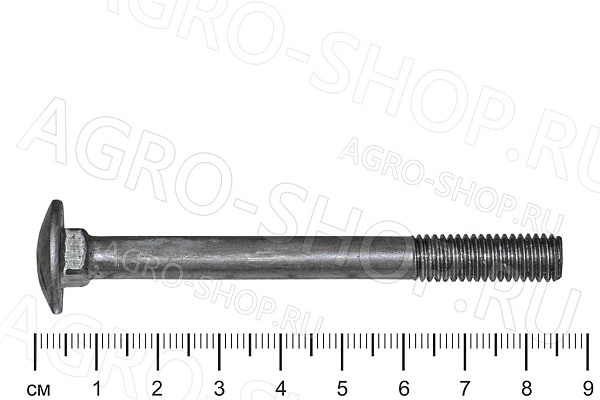 Болт 8х80 полукруглая головка квадратный подголовник стандартный Шаг 1,25 ГОСТ 7802 кл.пр. 5,8 