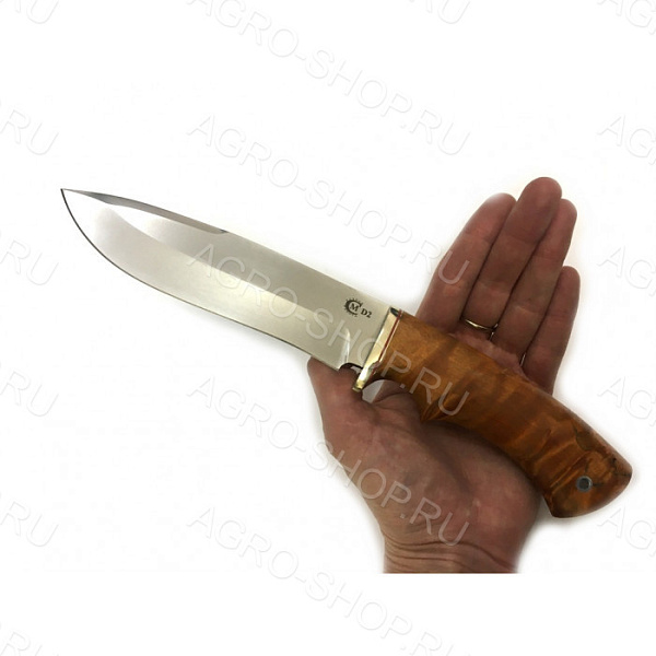 Нож Скиф (лезвие:сталь D2, мельхиор; рукоять: стабилизированная карельская береза)