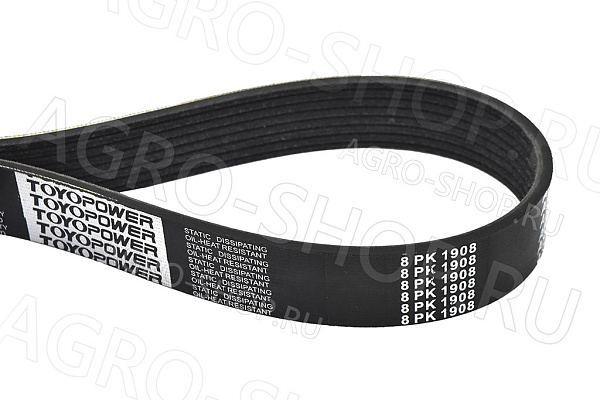 Ремень 8РК-1908 Lb (86030708) привода вентилятора и генератора Buhler (TOYOPOWER) 