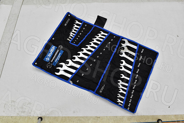Набор ключей комбинированных и рожковых (6...32) 32шт в сумке ПРОФИ ЗУБР (27086-Н32)