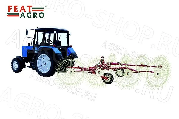 Грабли-ворошилки валкообразователи ГВВ-6,0 Feat-Agro