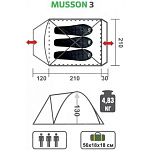 Палатка MUSSON-3 (HS-2366-3 GO) Helios