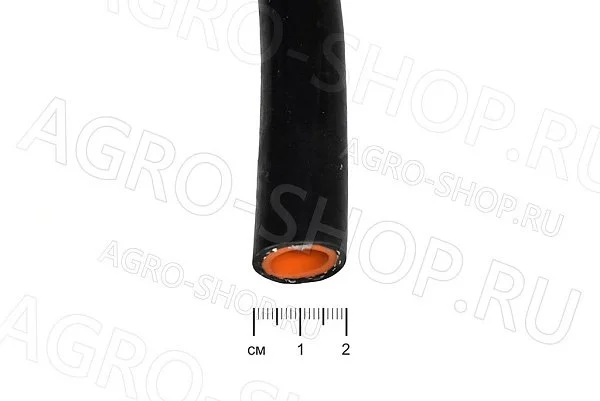 Рукав D(мм)=14  силикон (2 слоя, стенка 5мм, Pmax-1МПа, бухта 25м) ЧЁРНЫЙ/оранжевый 