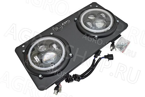 Фара LED FG308-RD-SET-LED круглая (2 фары ближ+дальн+ДХО+повор на рамке) 12В МТЗ АвтоЭлектрика