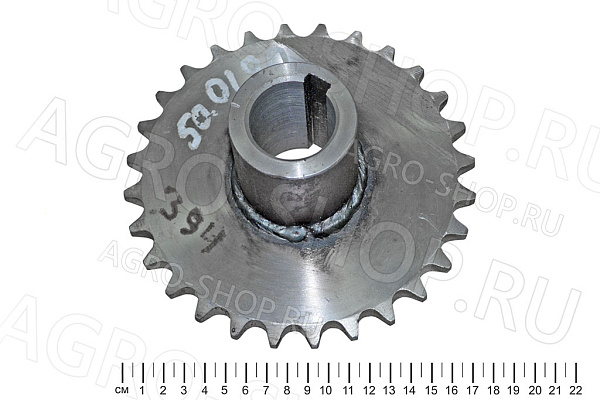 Звездочка КТУ 50.0190 вала верхнего битера (t=19,05; z=28; d=40 мм) КТУ-10 