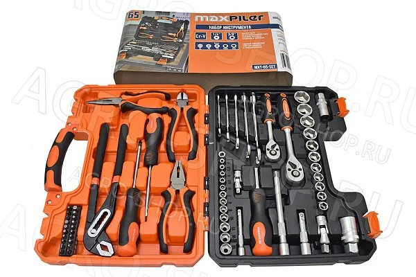 Набор инструментов 65 предм 1/4" и 3/8" Maxpiler (MXT-65-SET)
