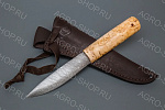 Нож Якутский, "средний" (лезвие: дамасская сталь; рукоять: карельская береза)