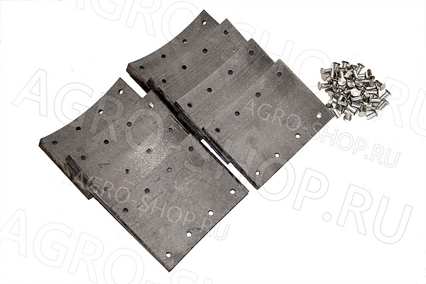 Накладки 5511-3501105 тормозные сверленные (8 шт) + заклёпа 8*25 (64шт) КАМ 