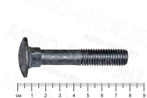 Болт 12х70 полукруглая головка квадратный подголовник стандартный Шаг 1,75 ГОСТ 7802 кл.пр. 5,8 РФ
