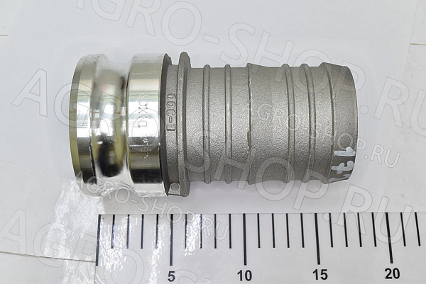 Соединение Тип Е-300 D(мм)=75  алюминий (ниппель), "ПАПА" с хвостовиком "елочка"