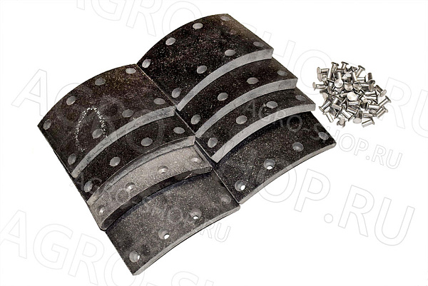 Накладки 5511-3501105 тормозные сверленные (8 шт) + заклёпа 8*25 (64шт) КАМ 