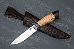 Нож "Кулик" (лезвие: кованая сталь Х12МФ; рукоять: карельская береза, черный граб)