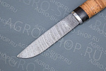 Нож Финский (лезвие: дамасская сталь; рукоять: береста, граб, дюраль)