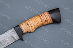 Нож "Егерь" (лезвие: дамасская сталь; рукоять: береста, черный граб)