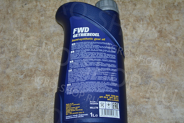 Масло трансмиссионное FWD GETRIEBEOEL 75w85 GL-4 полусинтетическое 1л MANNOL