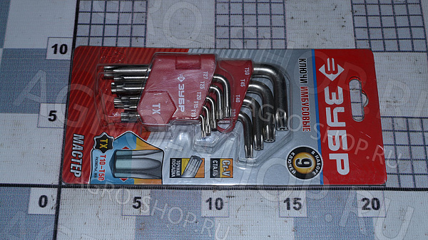Набор ключей звездочка TORX Т10-Т50 9шт ЗУБР (27462-1_z02)