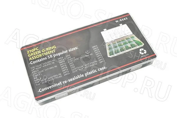 Набор колец CP-P0160 уплотнительных HNBR 18 типоразмеров 270шт. (зелёные) 