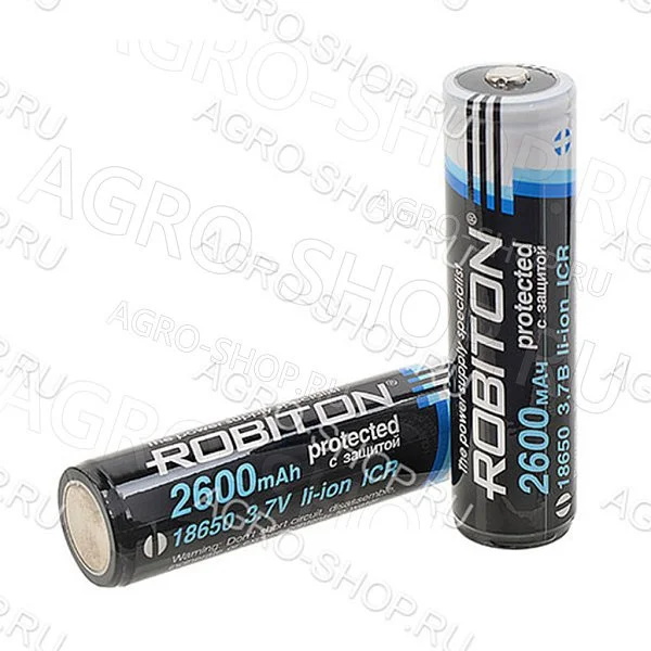 Аккумулятор 18650 Robiton 2.6/Li18650 (Samsung ICR18650) 2600мАч с защитой PK1