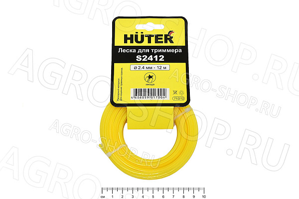 Леска S2412 (звезда 2,4мм, 12м) для триммеров HUTER (71/2/12)