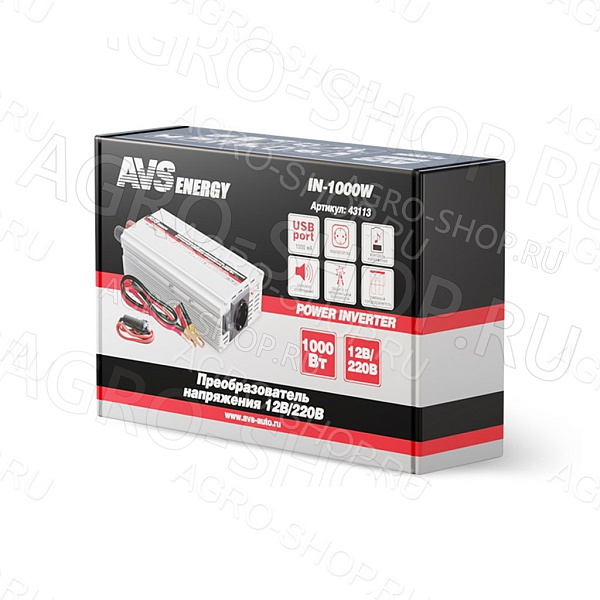 Автомобильный инвертор 12/220V AVS IN-1000W