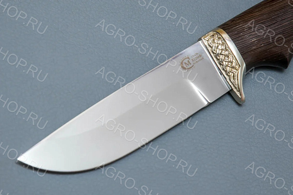 Нож "Егерь" (лезвие: кованая сталь Х12МФ; рукоять: литье мельхиор, венге)