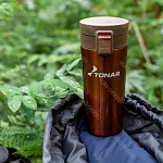 Термос-кружка HS.TMК-02 400ML кофейный TONAR