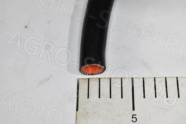 Рукав D(мм)=16  силикон (2 слоя, стенка 5мм, Pmax-1МПа, бухта 20м) ЧЁРНЫЙ/оранжевый 