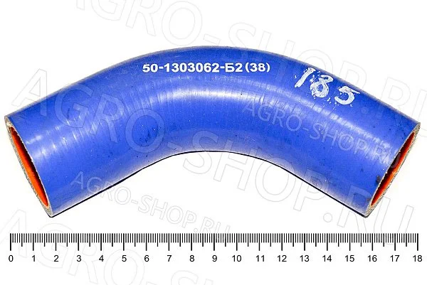 Патрубок 50-1303062-Б2 радиатора D(мм)=38 L(мм)=170 силикон (угол 135гр.) нижний МТЗ-80/82