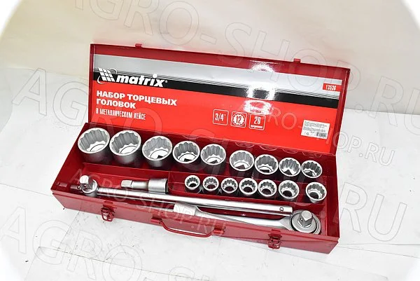 Набор головок 3/4" (19-50мм) 20 предм MATRIX (13536)