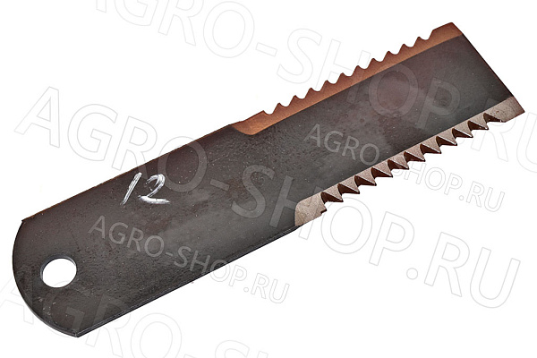Нож 42254 / 060030Z противорежущий зубчатый (195х50х3мм., d=12мм.) Claas Шумахер