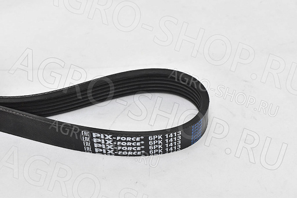 Ремень 6РК1413 (EPDM-6РК-1413) агрегатов с ГУР ЗМЗ-405,409 Евро-3 Pix