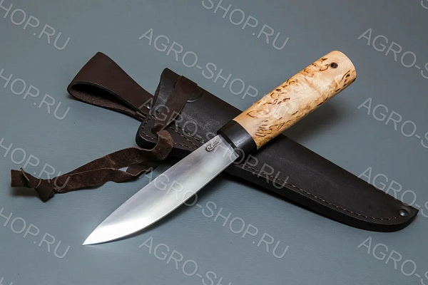 Нож Якутский "средний" (лезвие: сталь Х12МФ; рукоять: карельская береза)