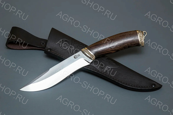 Нож "Беркут" (лезвие: кованая сталь Х12МФ; рукоять: литье мельхиор, венге)