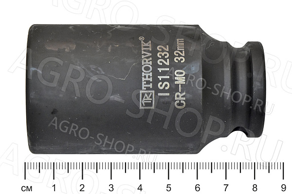 Головка торцевая 32мм 1/2" ударная глубокая Thorvik (IS11232)