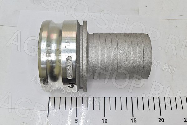 Соединение Тип Е-4030 D(мм)=100х75  алюминий (переходник), 100мм. "ПАПА"/75мм. хвостовик "елочка"