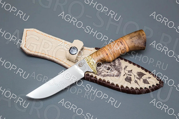 Нож Пластун (лезвие: сталь 65х13; рукоять: литье, береста)