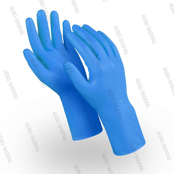 Перчатки ЭКСПЕРТ ТЕХНО, (DG-026), нитрил, 0.20 мм, неопудренные, текстура, цвет синий (10)