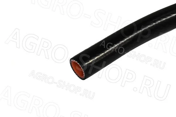 Рукав D(мм)=20  силикон (2 слоя, стенка 5мм, Pmax-1МПа, бухта 25м) ЧЁРНЫЙ/оранжевый 