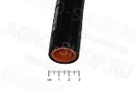 Рукав D(мм)=20  силикон (2 слоя, стенка 5мм, Pmax-1МПа, бухта 25м) ЧЁРНЫЙ/оранжевый 
