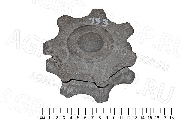 Звездочка КТУ 00.125 продольного транспортера ведомая (якорная цепь) d=35 мм КТУ-10 